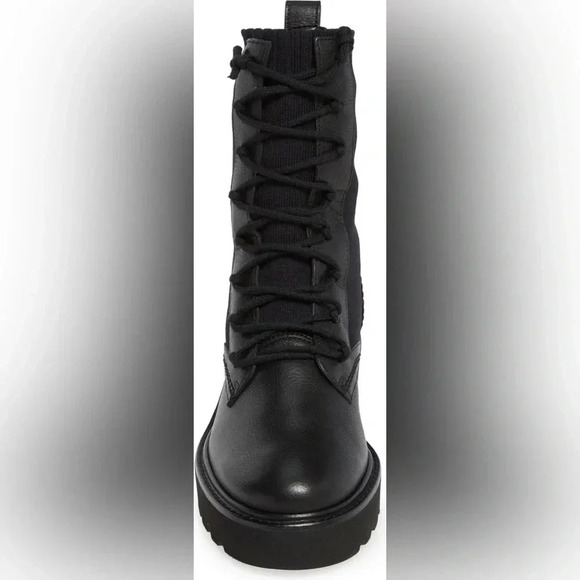 Paul Green nwt $390 Combat Boots Black on Black - Picture 3 of 6